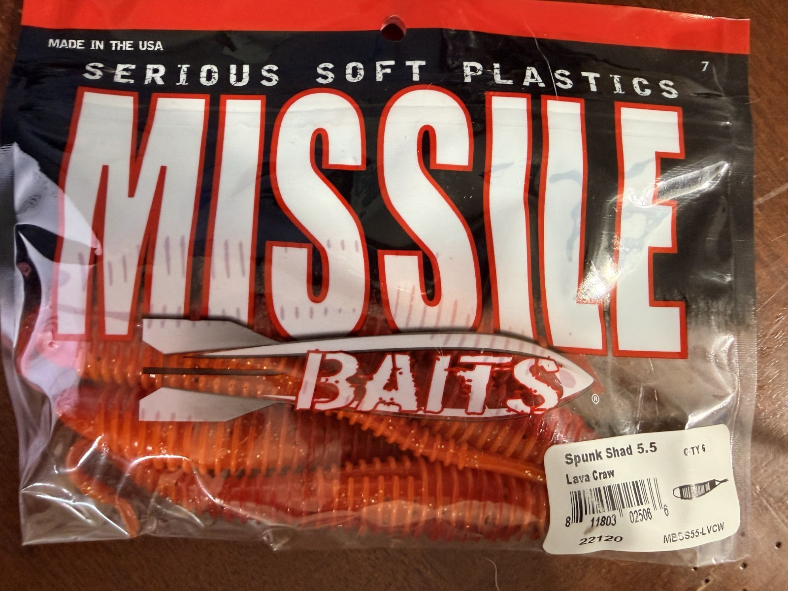 Missile Baits Spunk Shad 5.5" Lava Craw 6ct