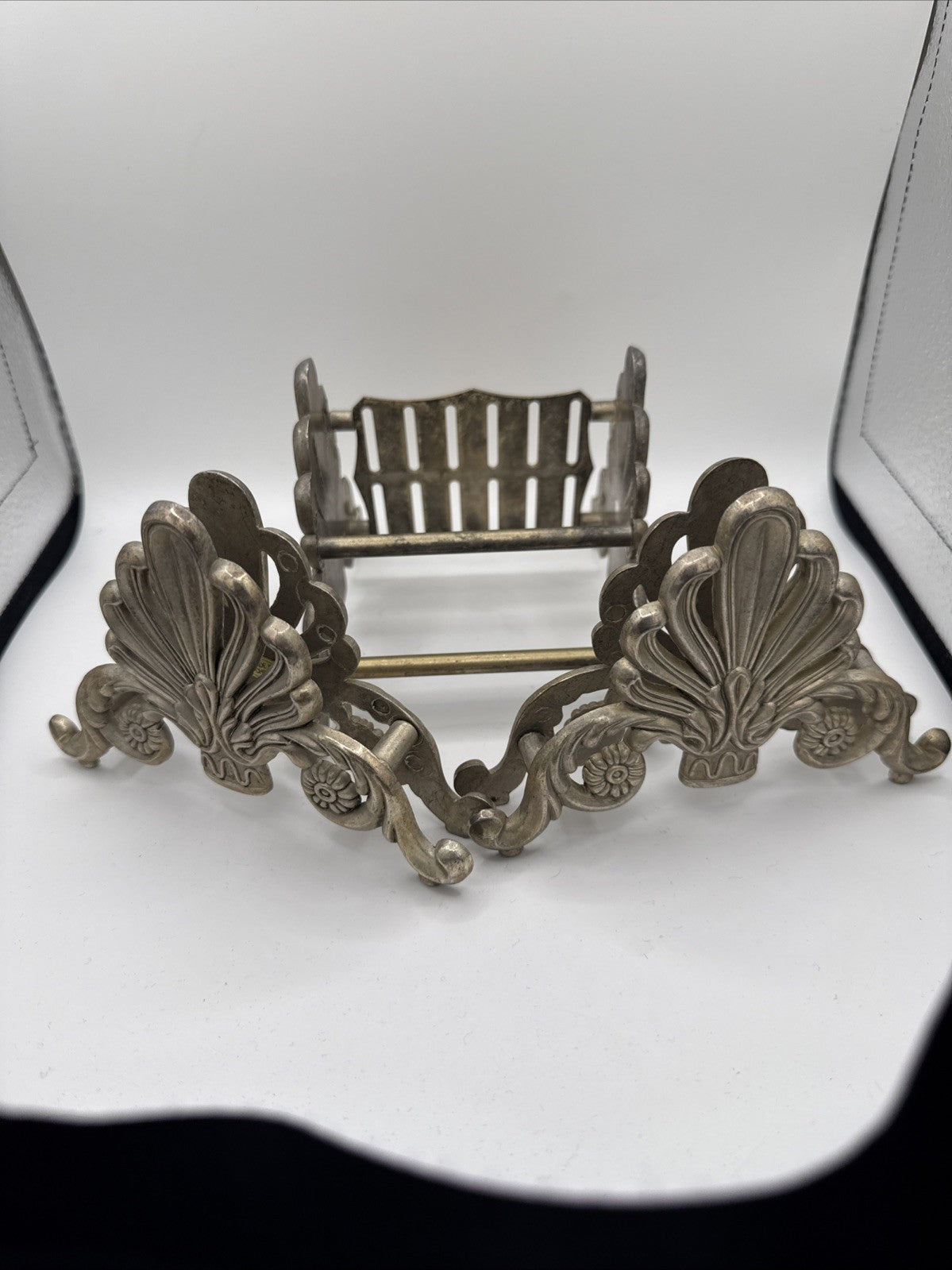 Vintage Silver Plate Knife Rest Italy Knife Holder  With matching Napkin Holders