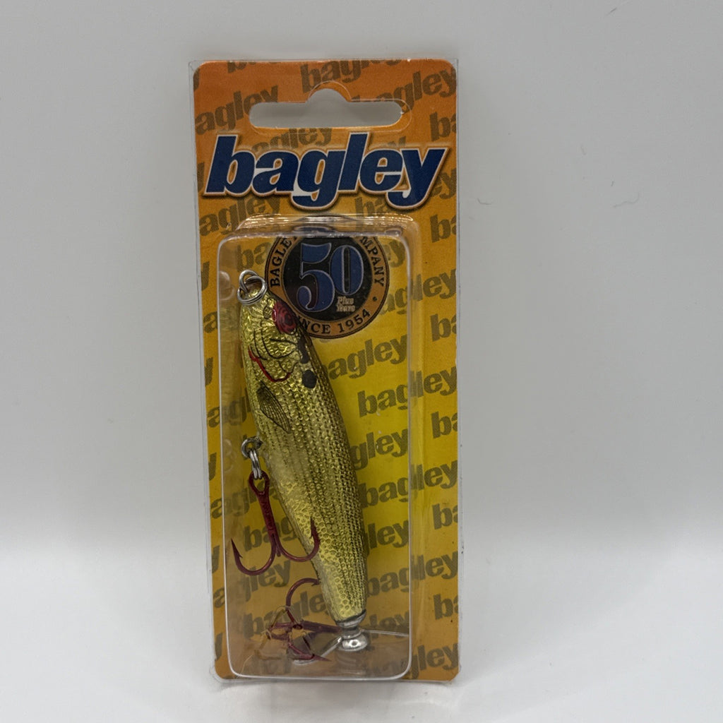 Bagley Mighty Minnow Tailspin Lure | Vintage | Gold | Red Trebles
