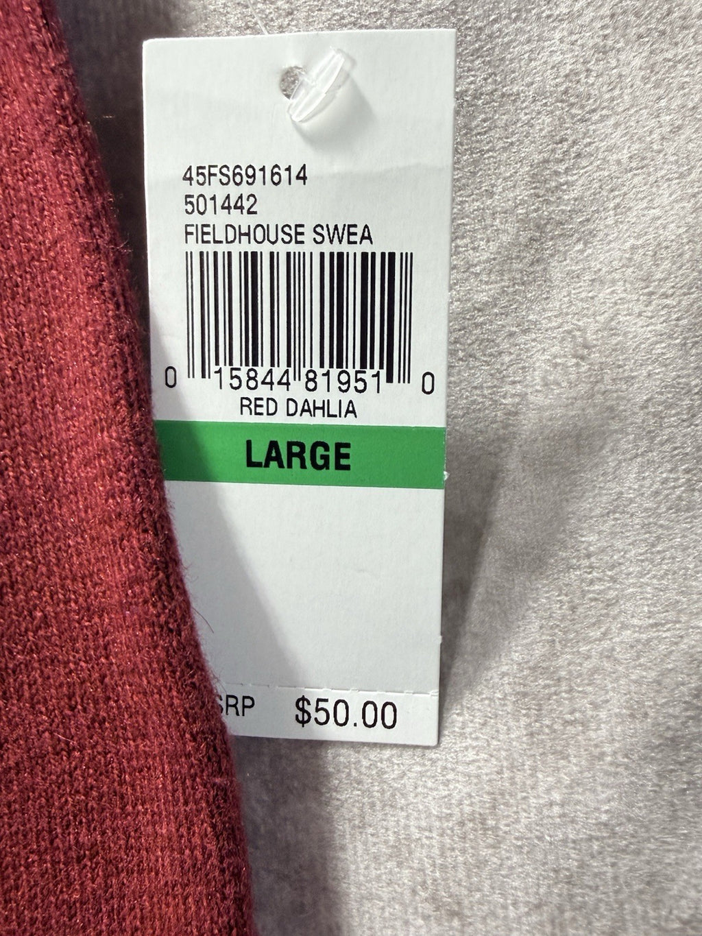 NWT IZOD Men’s Sleeveless Fieldhouse Sweater Red Dahlia Size Large