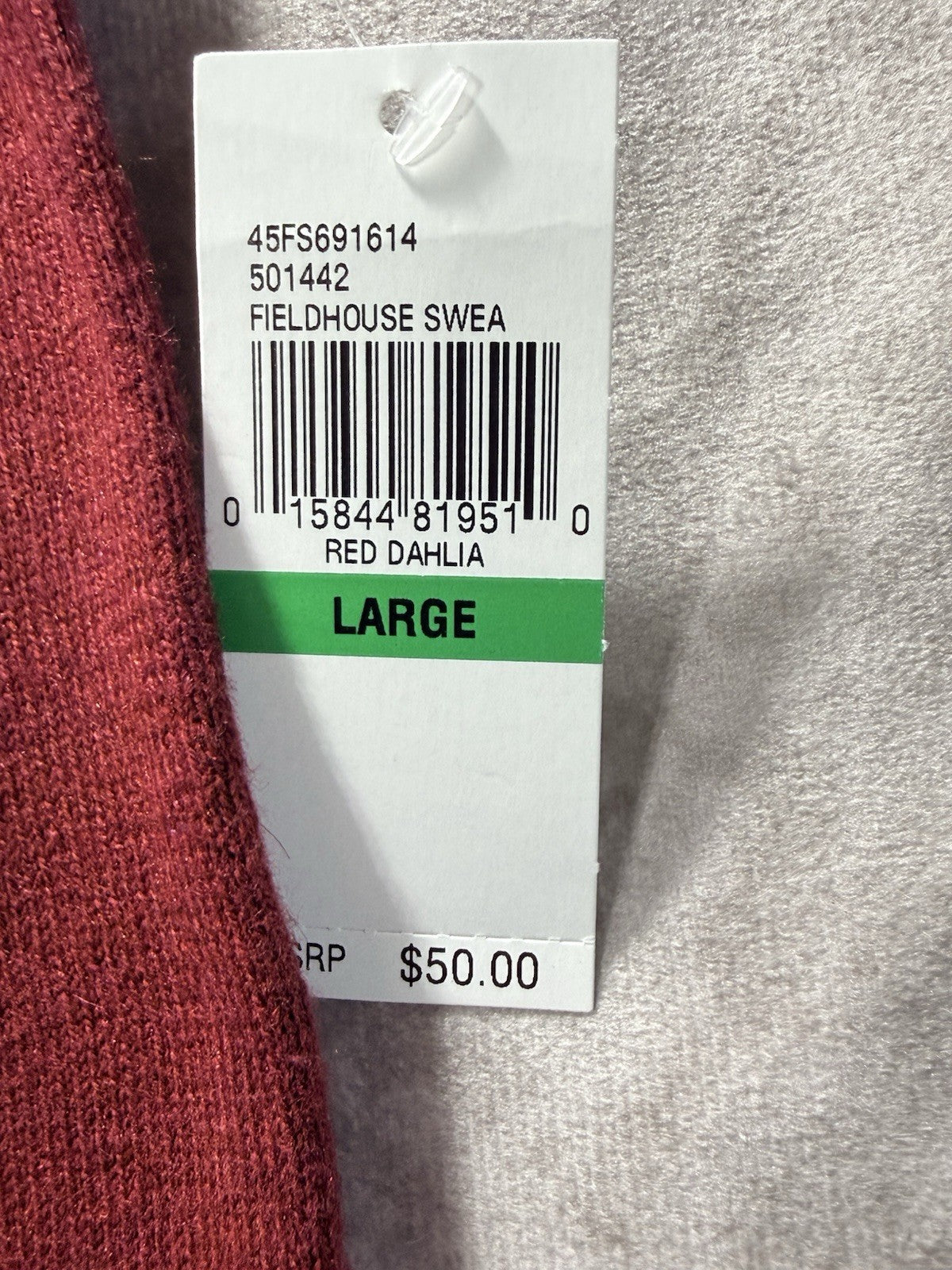 NWT IZOD Men’s Sleeveless Fieldhouse Sweater Red Dahlia Size Large