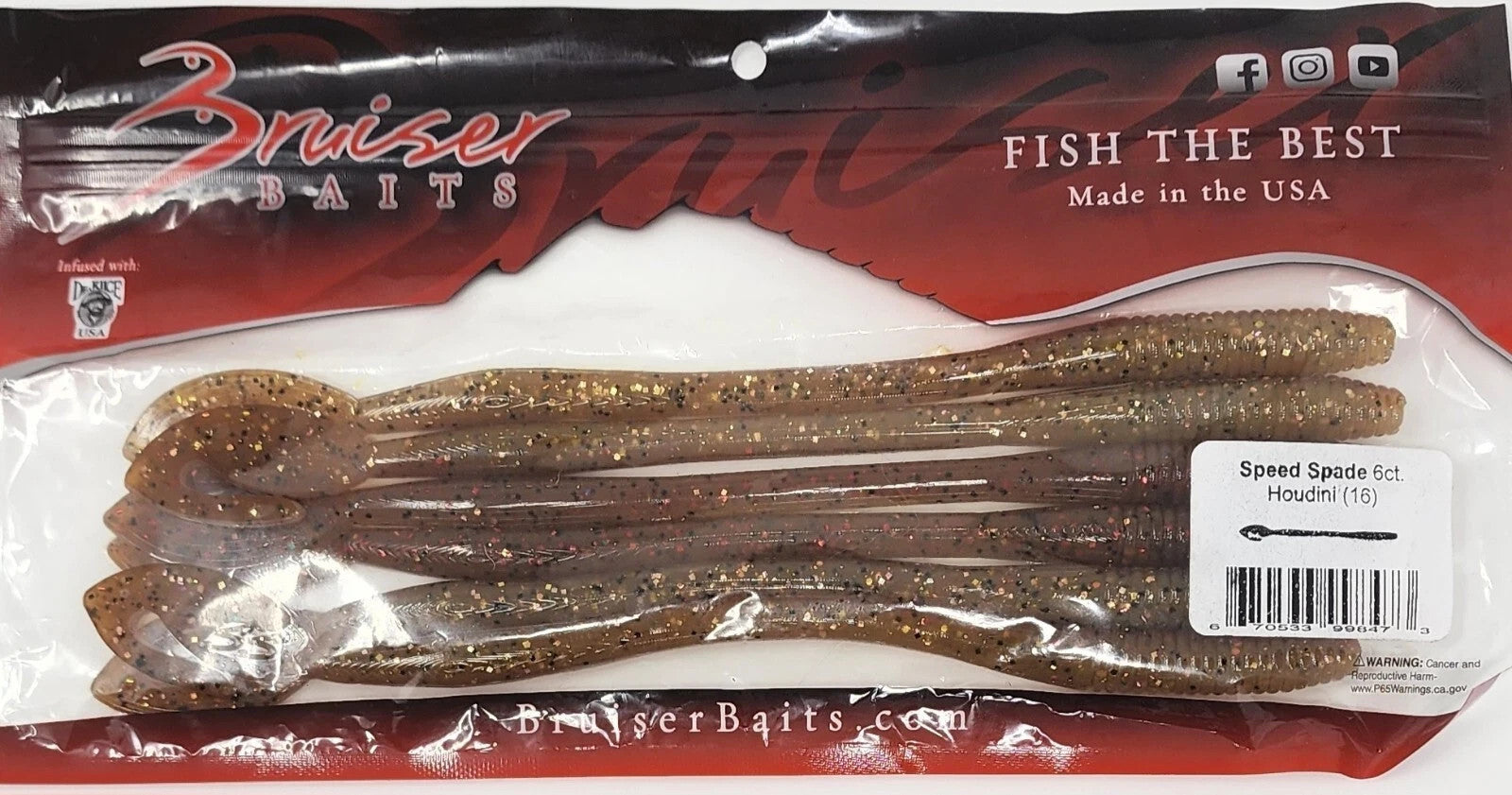 BRUISER BAITS Speed Spade 8.25in Houdini  6 count bag
