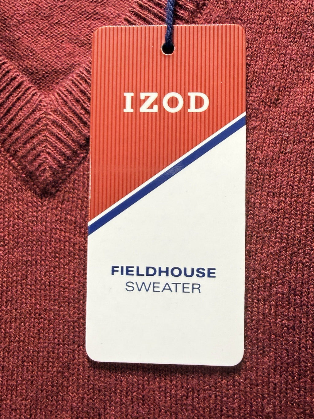 NWT IZOD Men’s Sleeveless Fieldhouse Sweater Red Dahlia Size Large