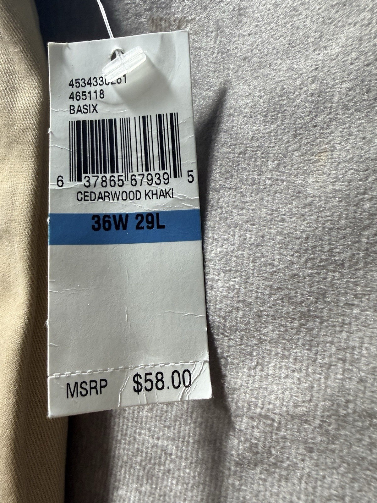 NWT IZOD Saltwater Chino Pants Khaki Straight Leg Metrix Fit 36x29 MSRP $58