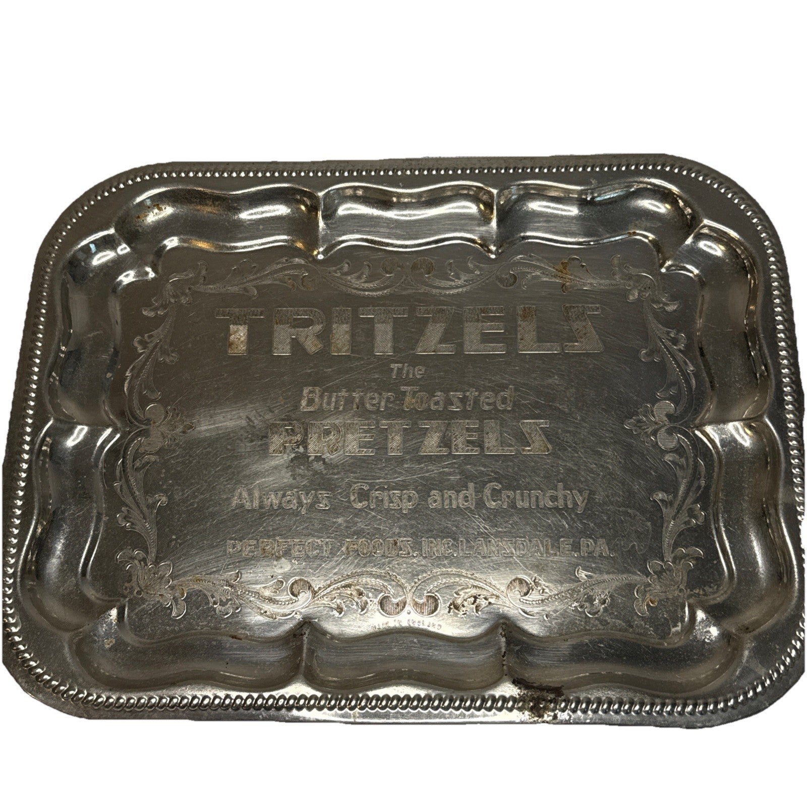 Rare 1930 Vintage Tritzels the Butter Toasted Pretzels Platter