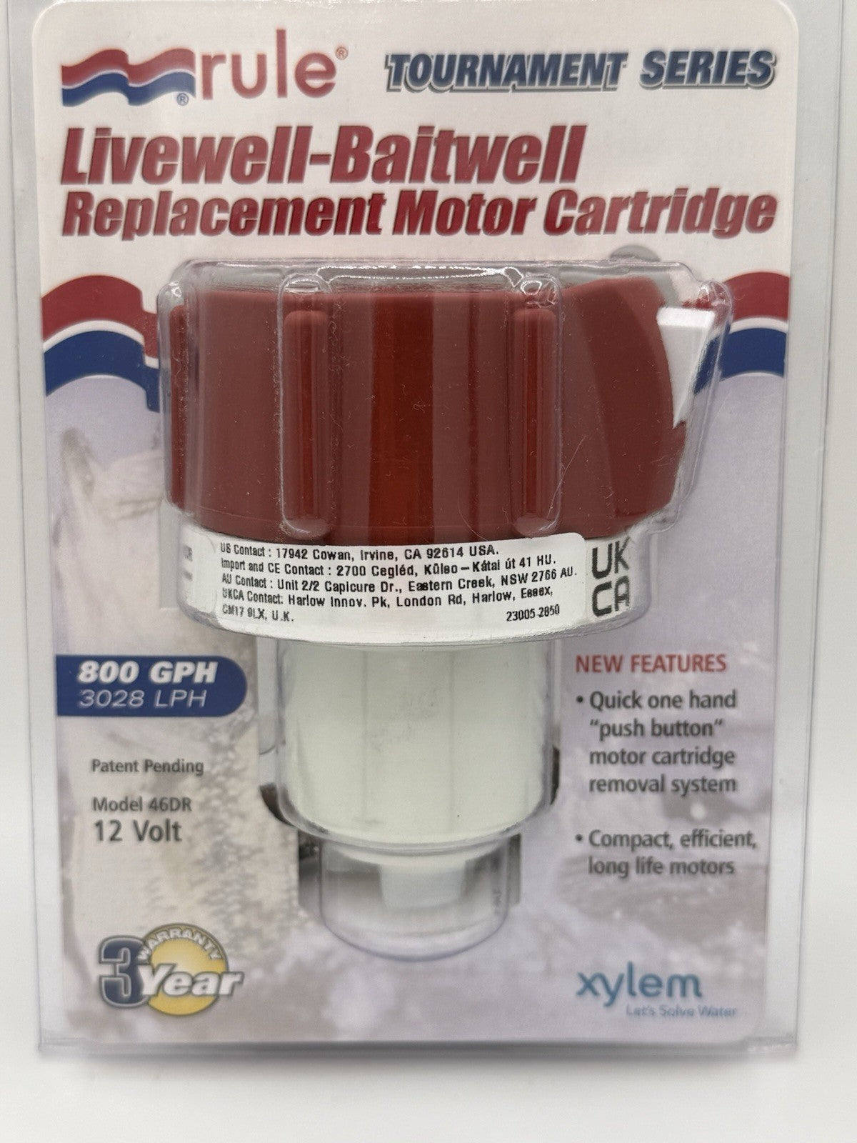 Rule Livewell Replacement Cartridge 800 GPH Tournament Series