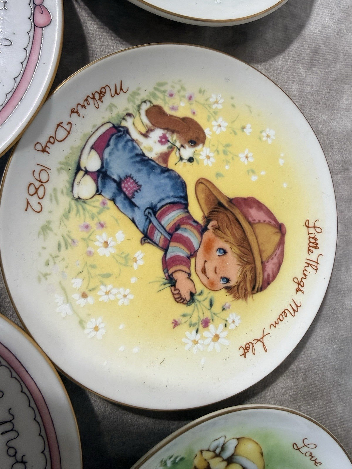 Vintage Set Of 7 Special Memories Plates Mothers Day  80s