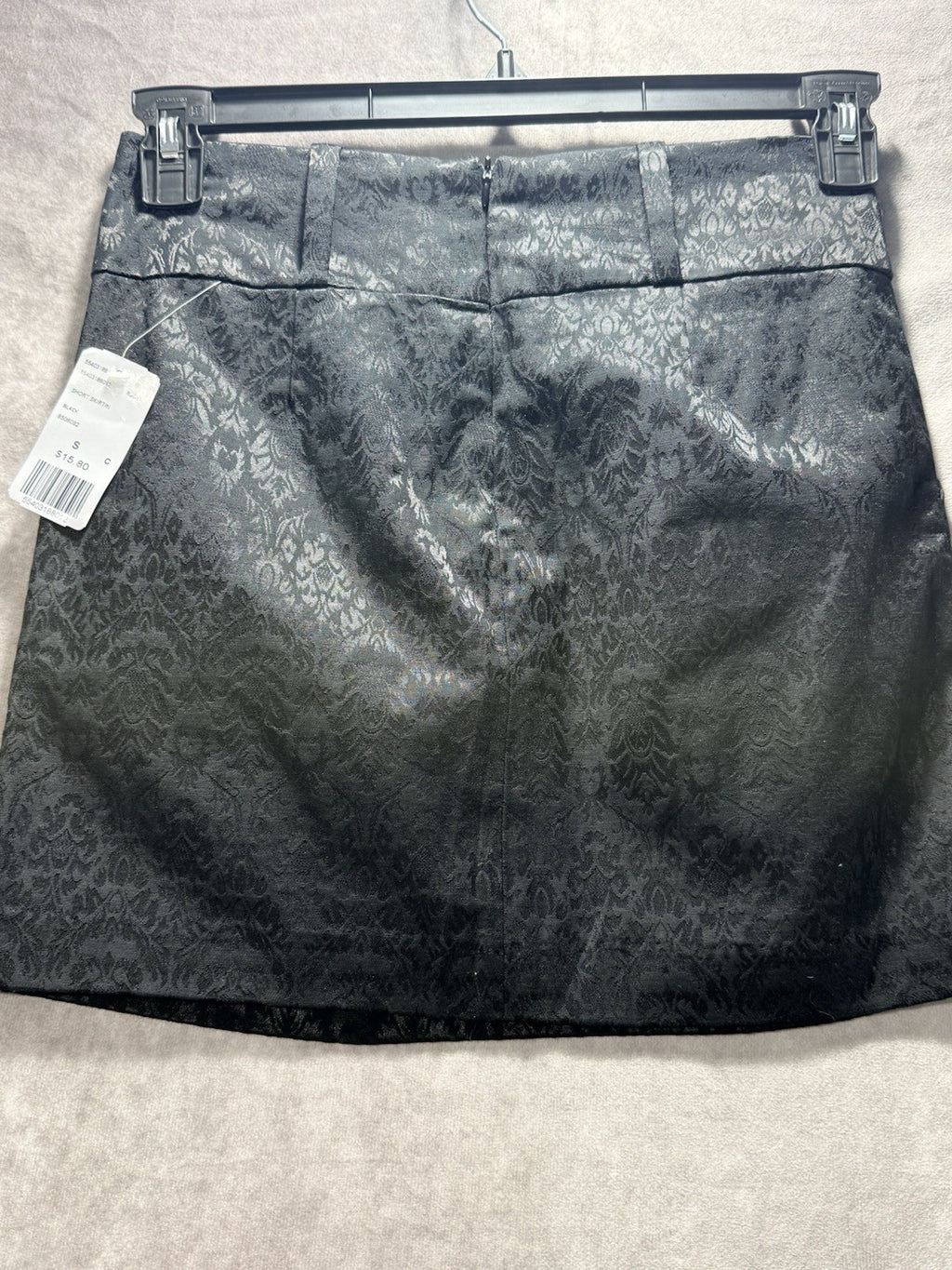 NWT NEW Forever 21 black mini skirt size S Jacquard textured  short