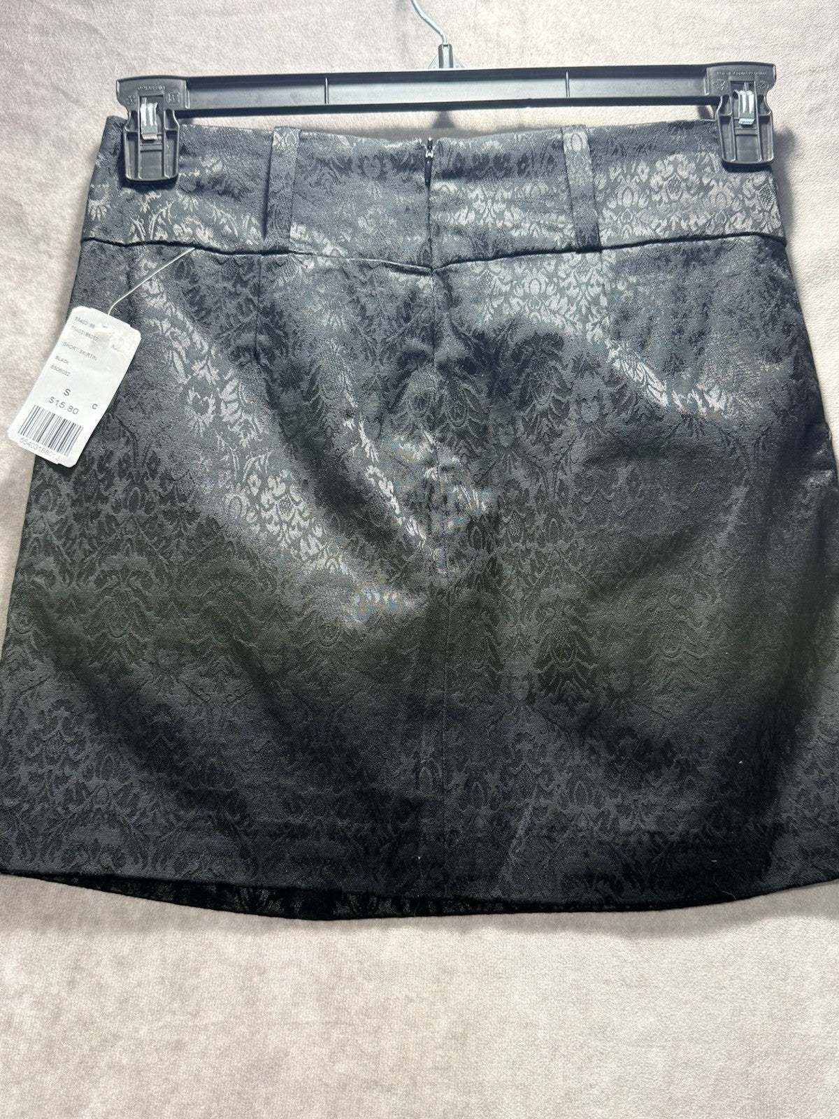 NWT NEW Forever 21 black mini skirt size S Jacquard textured  short