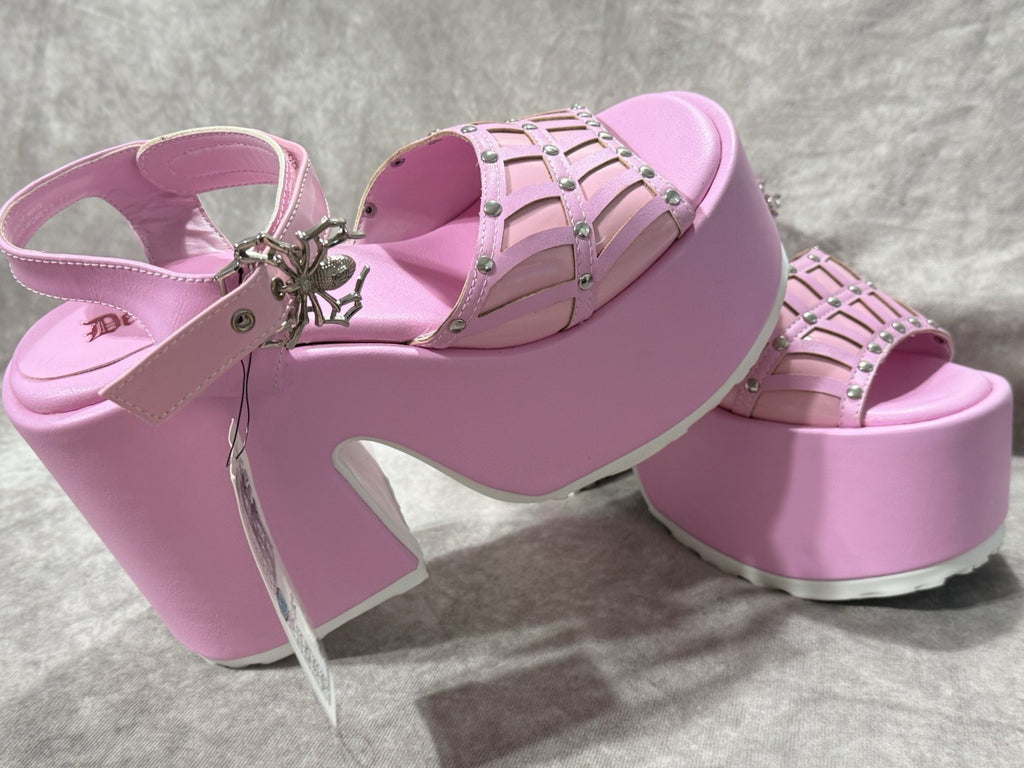 NWT Pink Demonia Platform Chunky Heels 