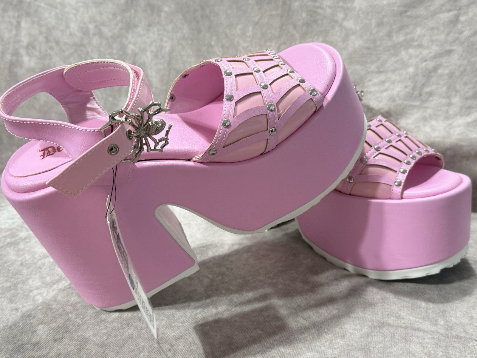 NWT Pink Demonia Platform Chunky Heels 