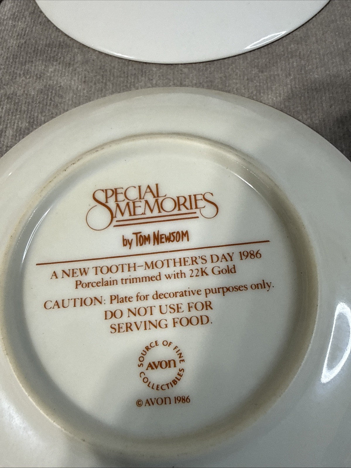 Vintage Set Of 7 Special Memories Plates Mothers Day  80s