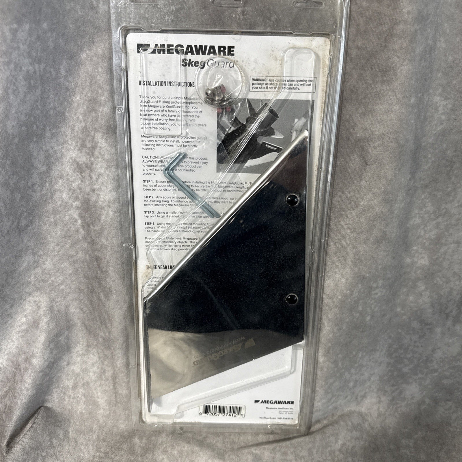 Megaware SkegGuard 27412 SS Replacement Skeg Merc 200hp 300hp V8 PRO XS TORQUE