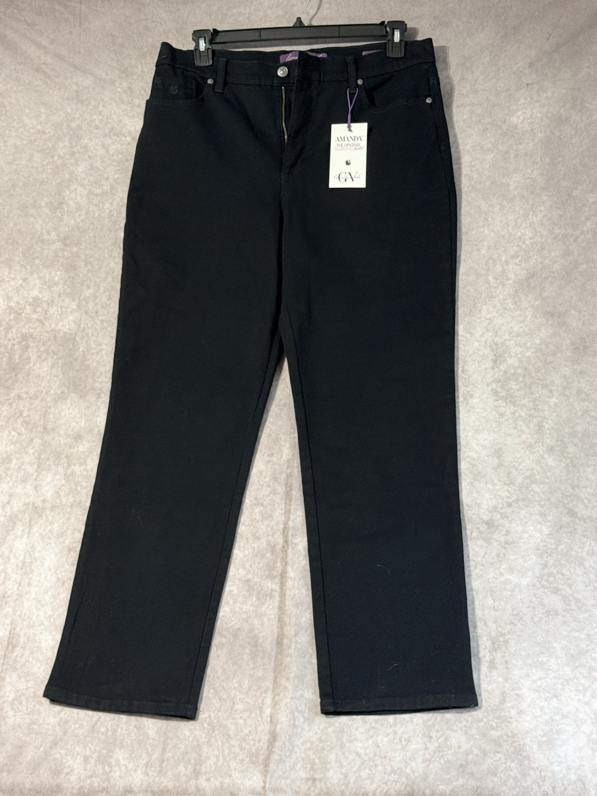 NWT Gloria Vanderbilt Amanda Slimming Jeans Coal Black Women’s Size 14