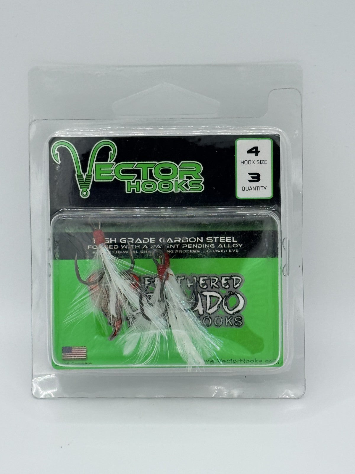 Vector Hooks Feathered Tornado Treble Hook