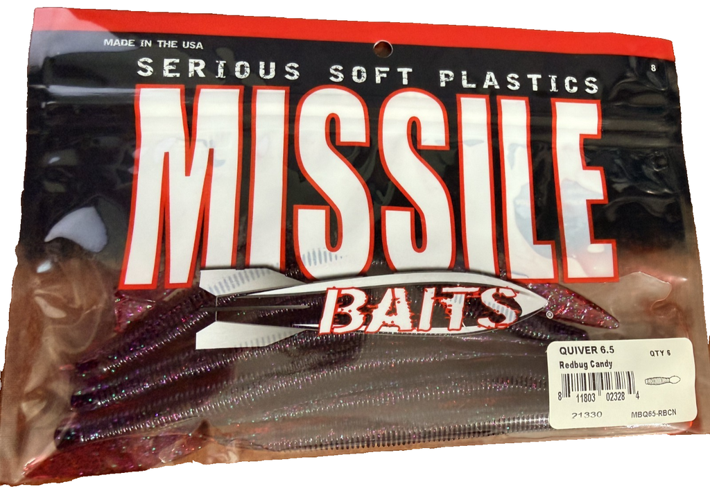 Missile Baits Quiver 6.5" Redbug Candy 6ct