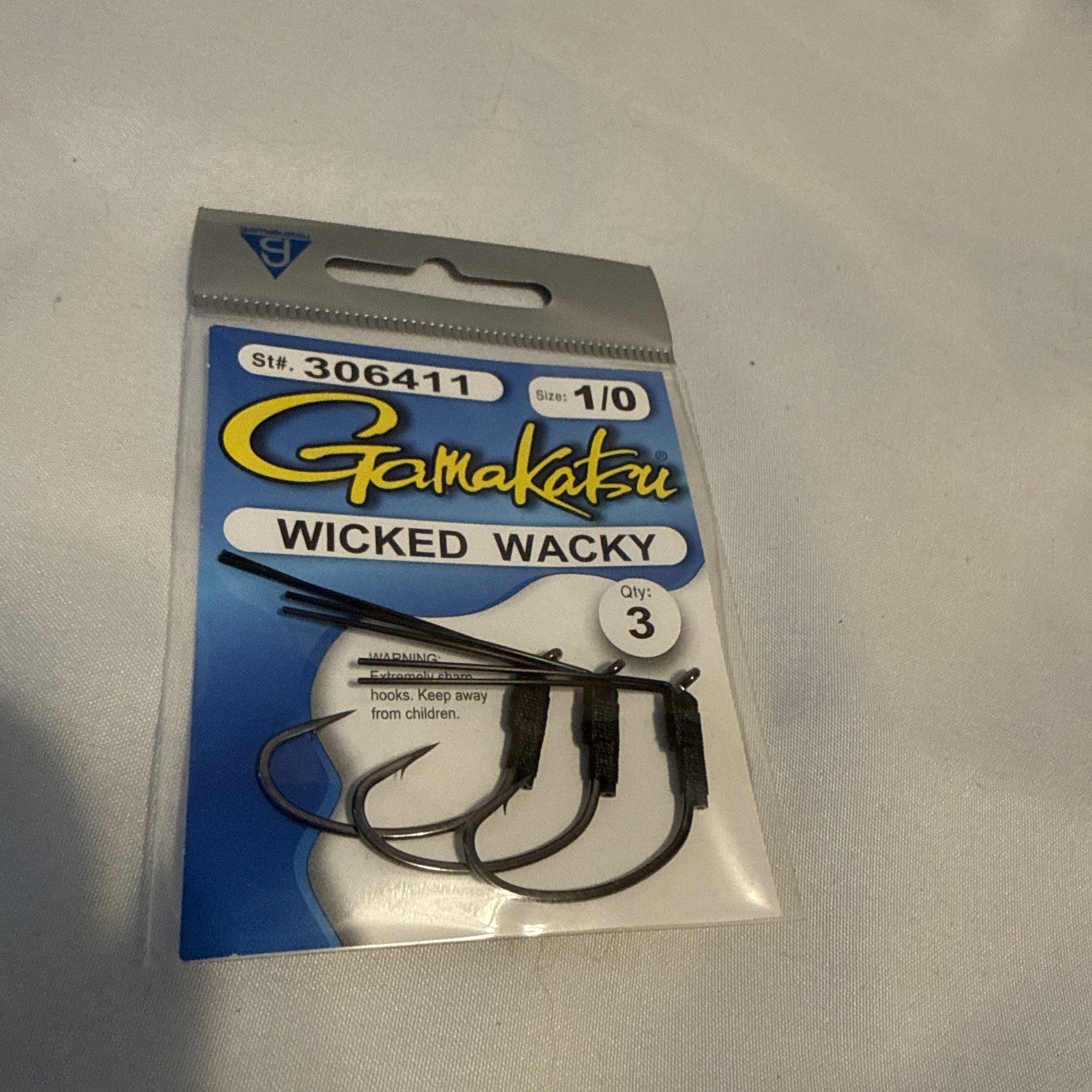 Gamakatsu Wicked Wacky  3 Pack. Size 1/0 #306411 New