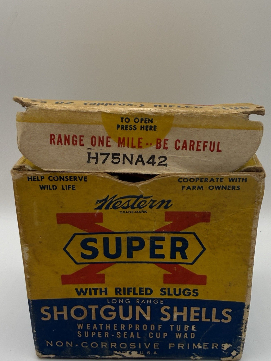 Western Super X Vintage 16 GA Rifle Slug Ammo Box