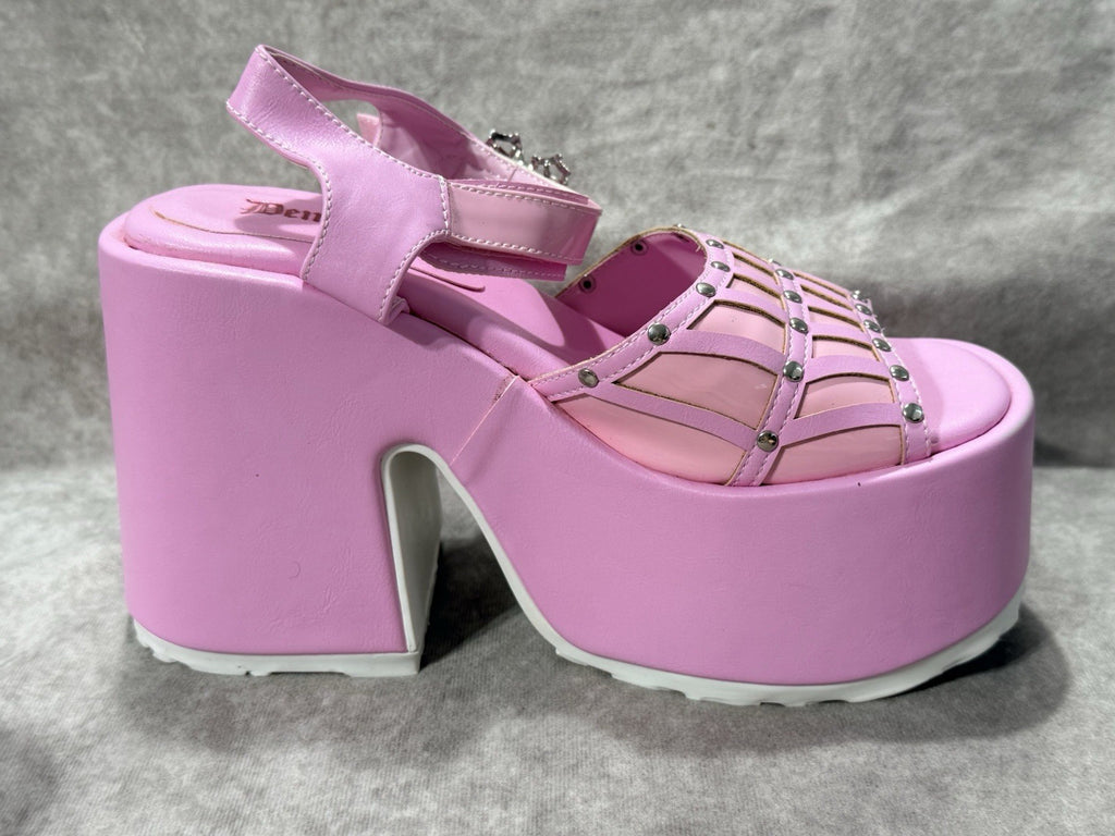 NWT Pink Demonia Platform Chunky Heels 