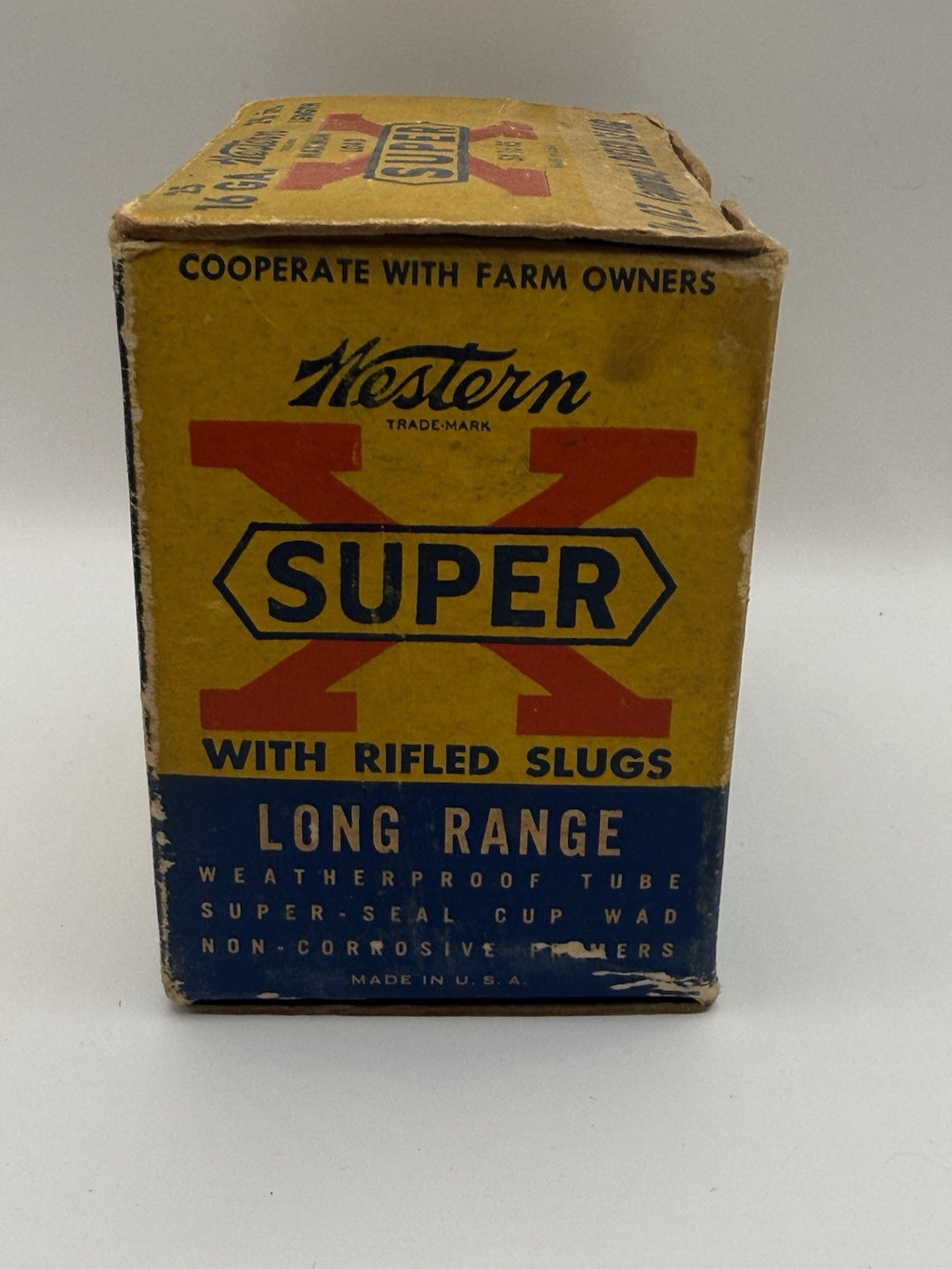 Western Super X Vintage 16 GA Rifle Slug Ammo Box