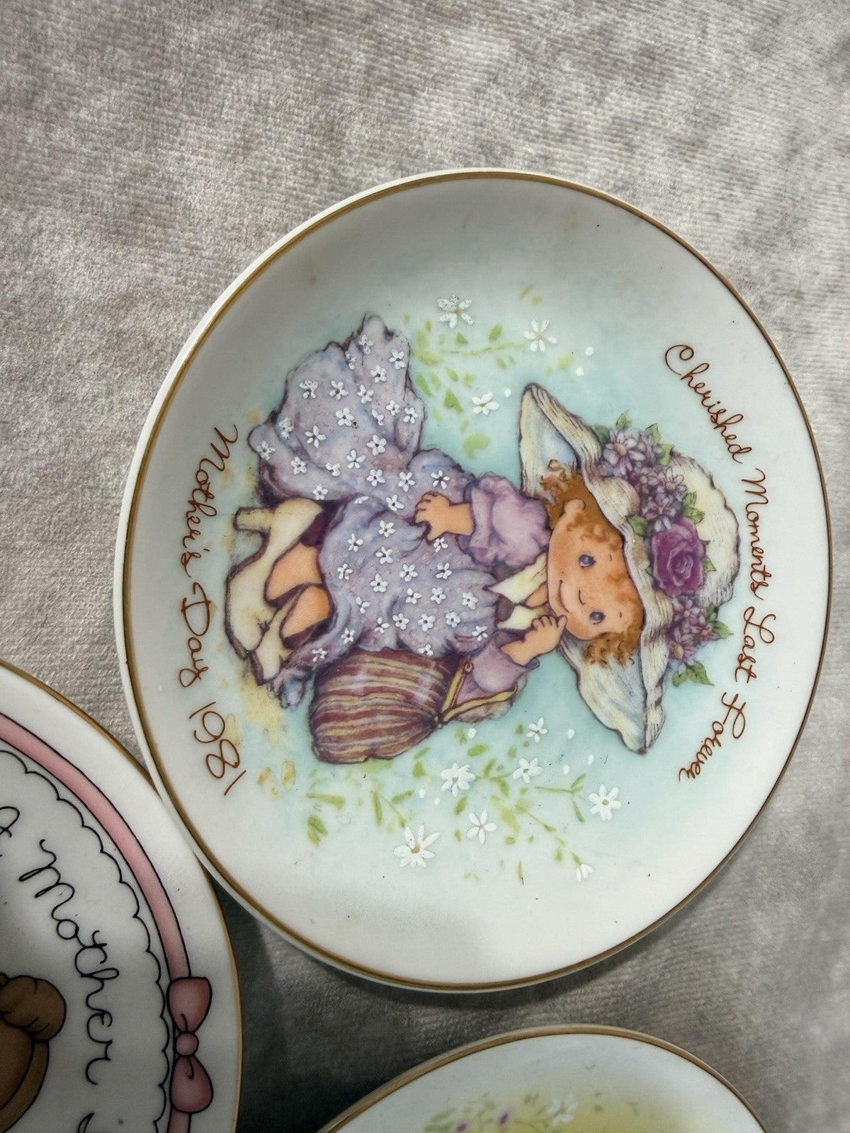 Vintage Set Of 7 Special Memories Plates Mothers Day  80s