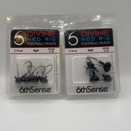 6th Sense Divine Neg Rig Football Heads 1/4oz  1/0 hook  4ct