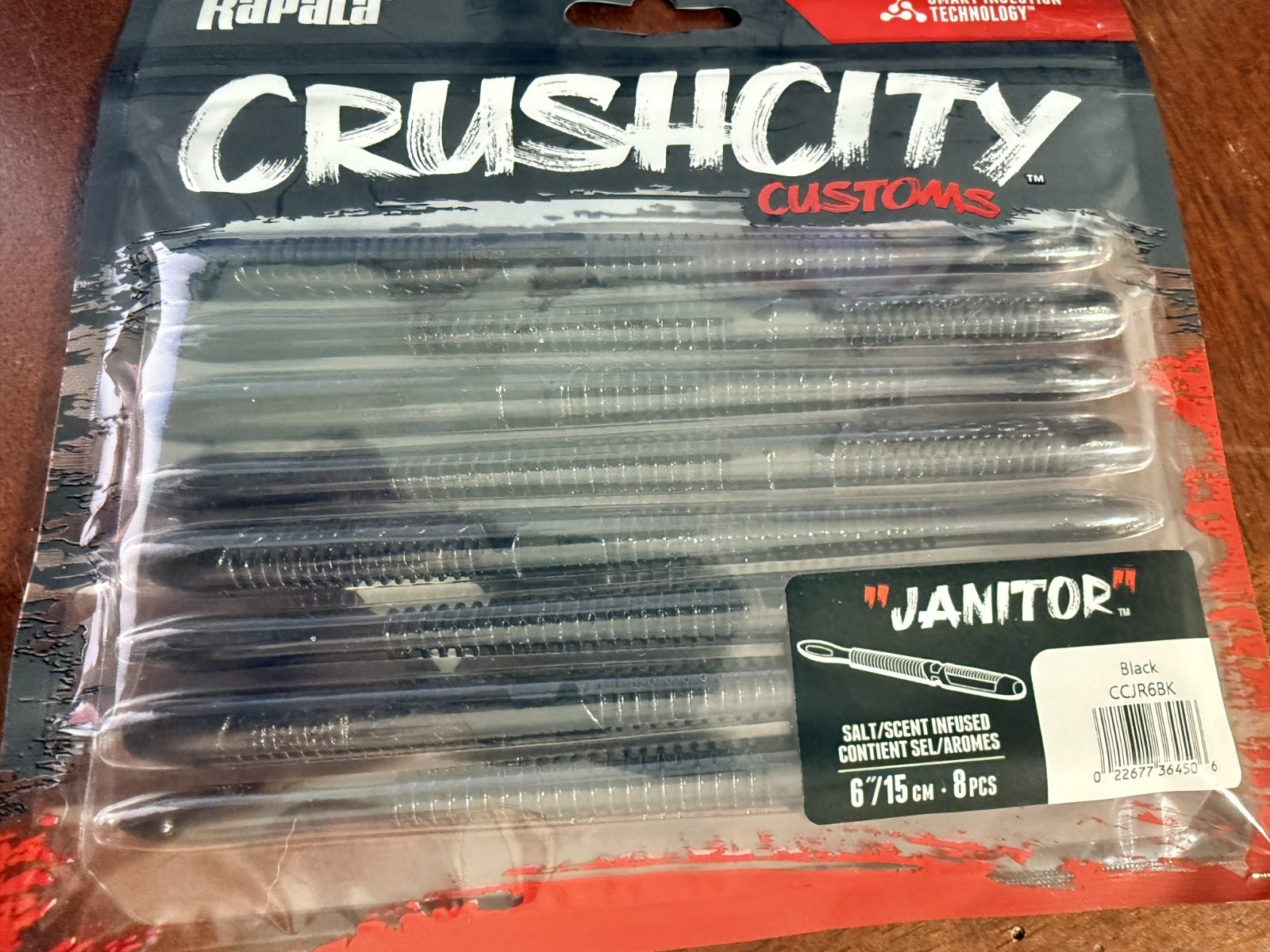 Rapala Crush City Janitor 6" Black 8ct