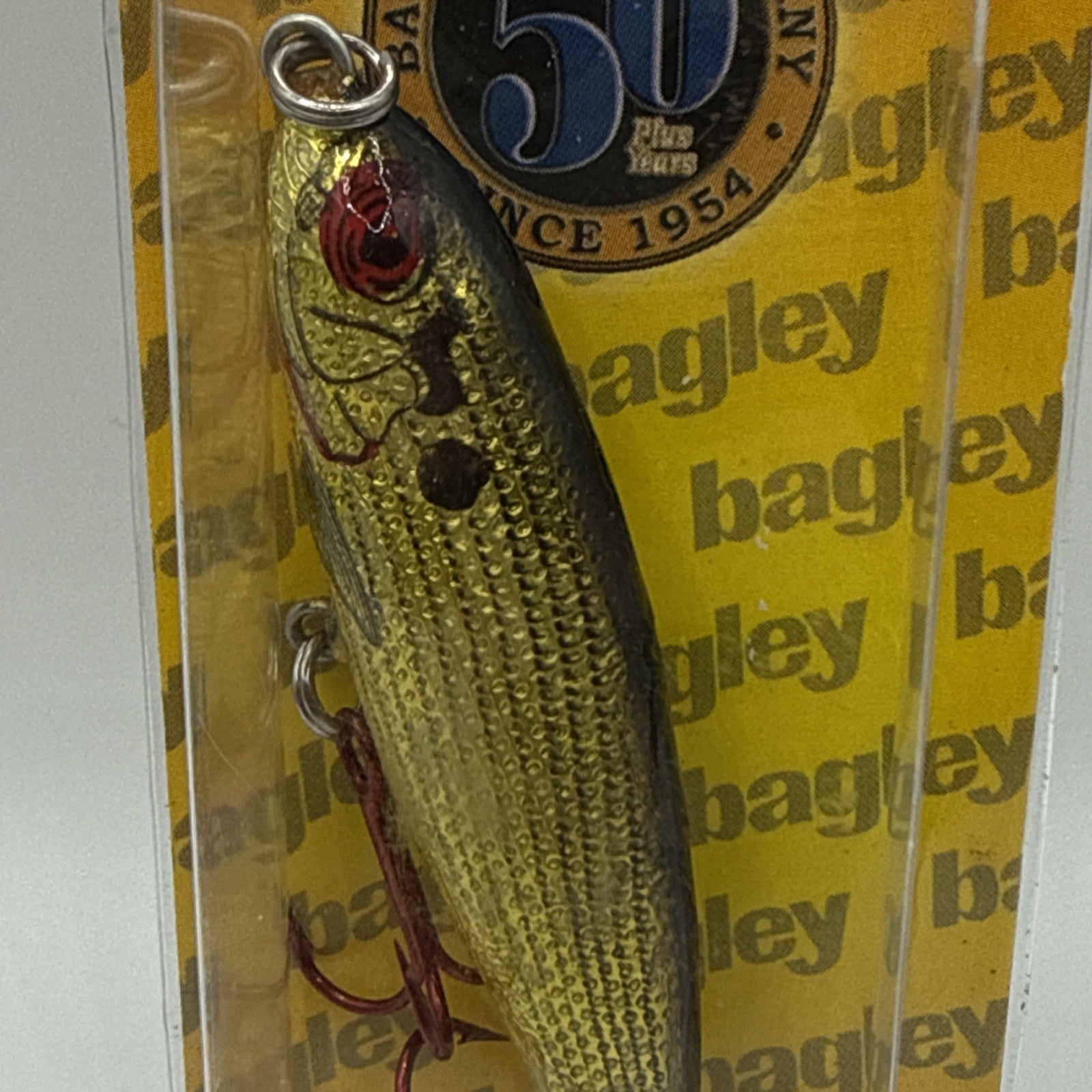 Bagley Mighty Minnow Tailspin Lure | Vintage | Gold | Red Trebles