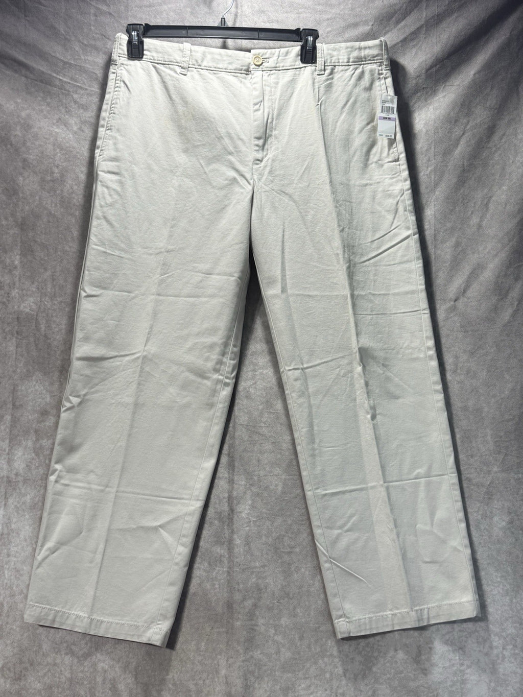 NWT IZOD Saltwater Chino Pants Stone Khaki Flat Front Relaxed Fit 38x30 MSRP $58