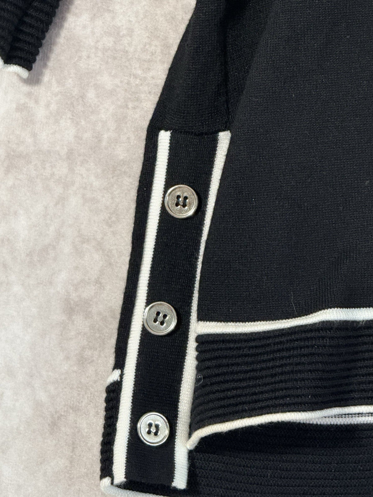 NWT Liz Claiborne Career Woman Black & White Combo Open Front Cardigan Size XL