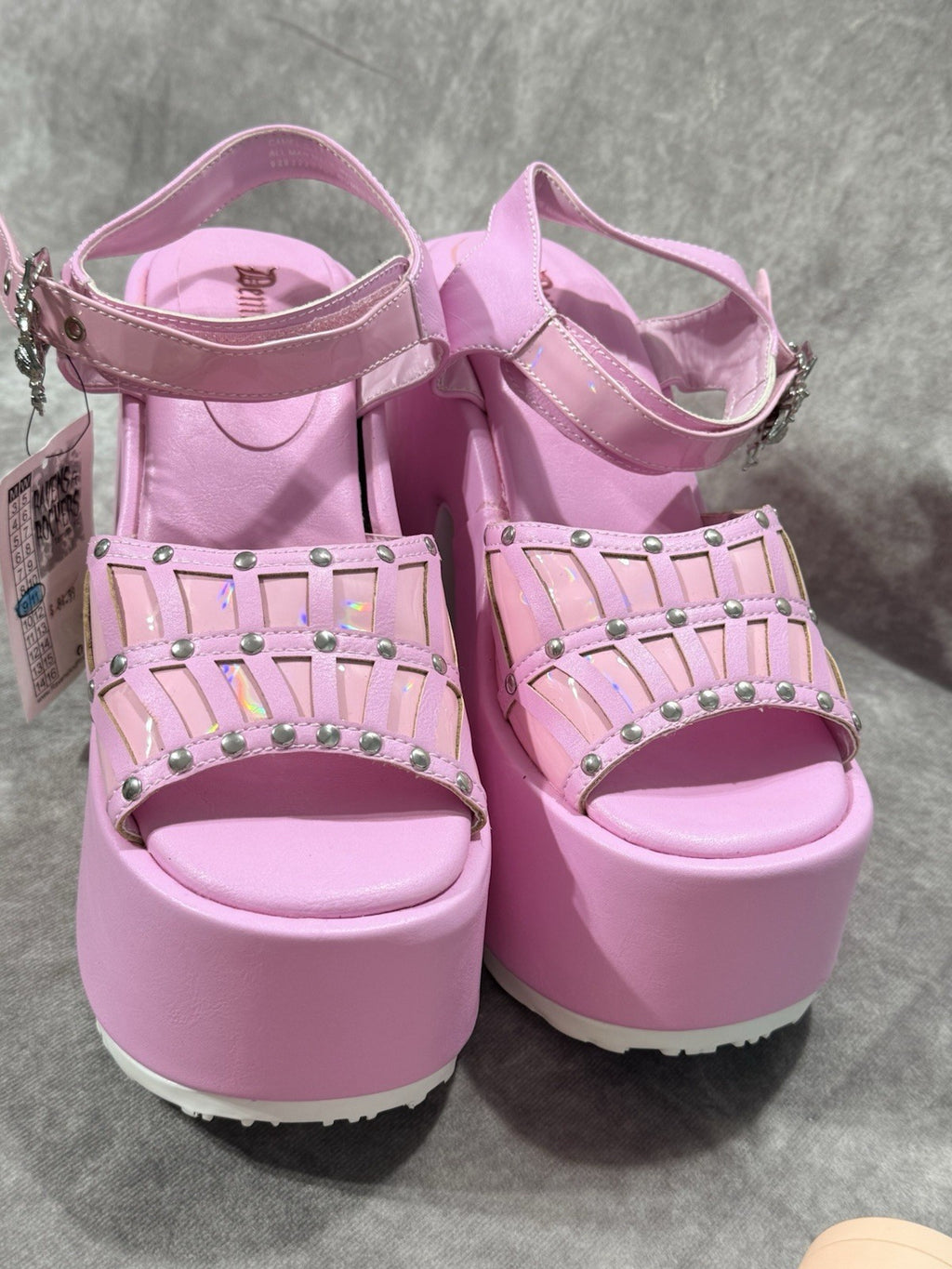 NWT Pink Demonia Platform Chunky Heels 