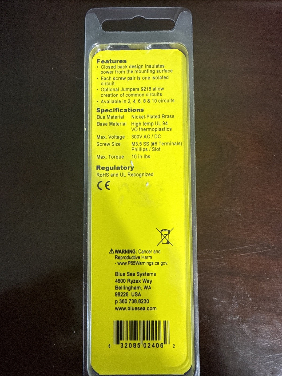 TERMINAL BLOCK BLUE SEA 661-2406 6 GANG 20AMP #6 SCREWS MARINE BOAT ELECTRICAL 
