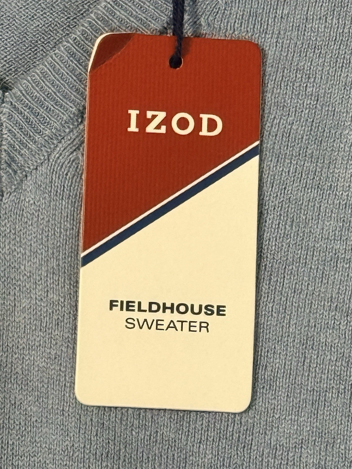 NWT IZOD Men’s Sleeveless Fieldhouse Sweater Ocean Blue Size Large