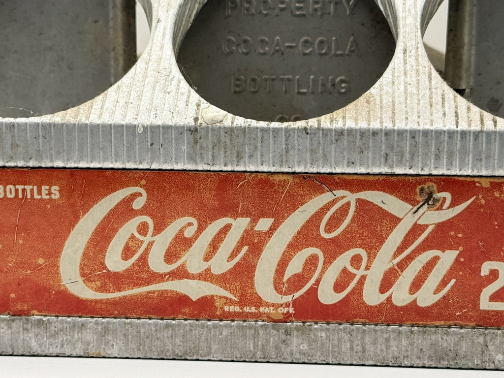 Vintage 1950s Coca-Cola Metal 6 Pack Bottle Carrier Coke Caddy Aluminum Holder