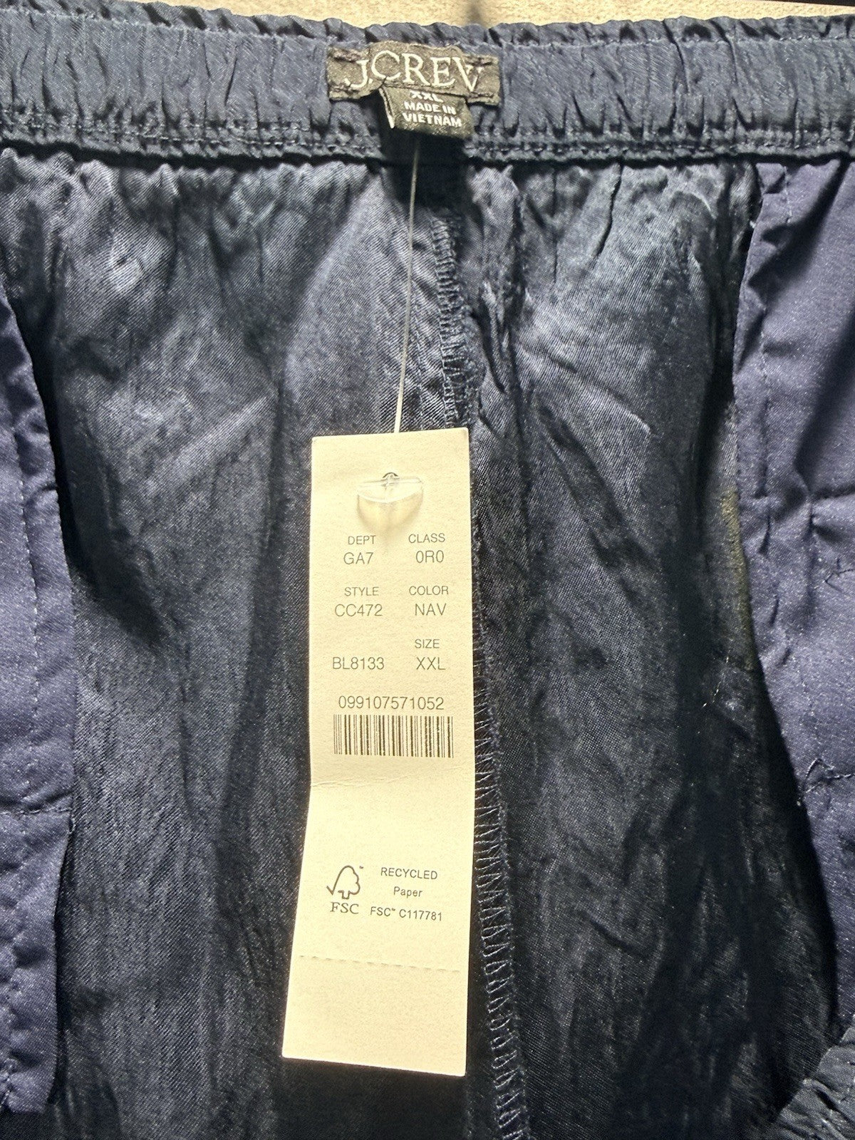 NWT J Crew Wide Leg Elastic Waist Navy Pants 