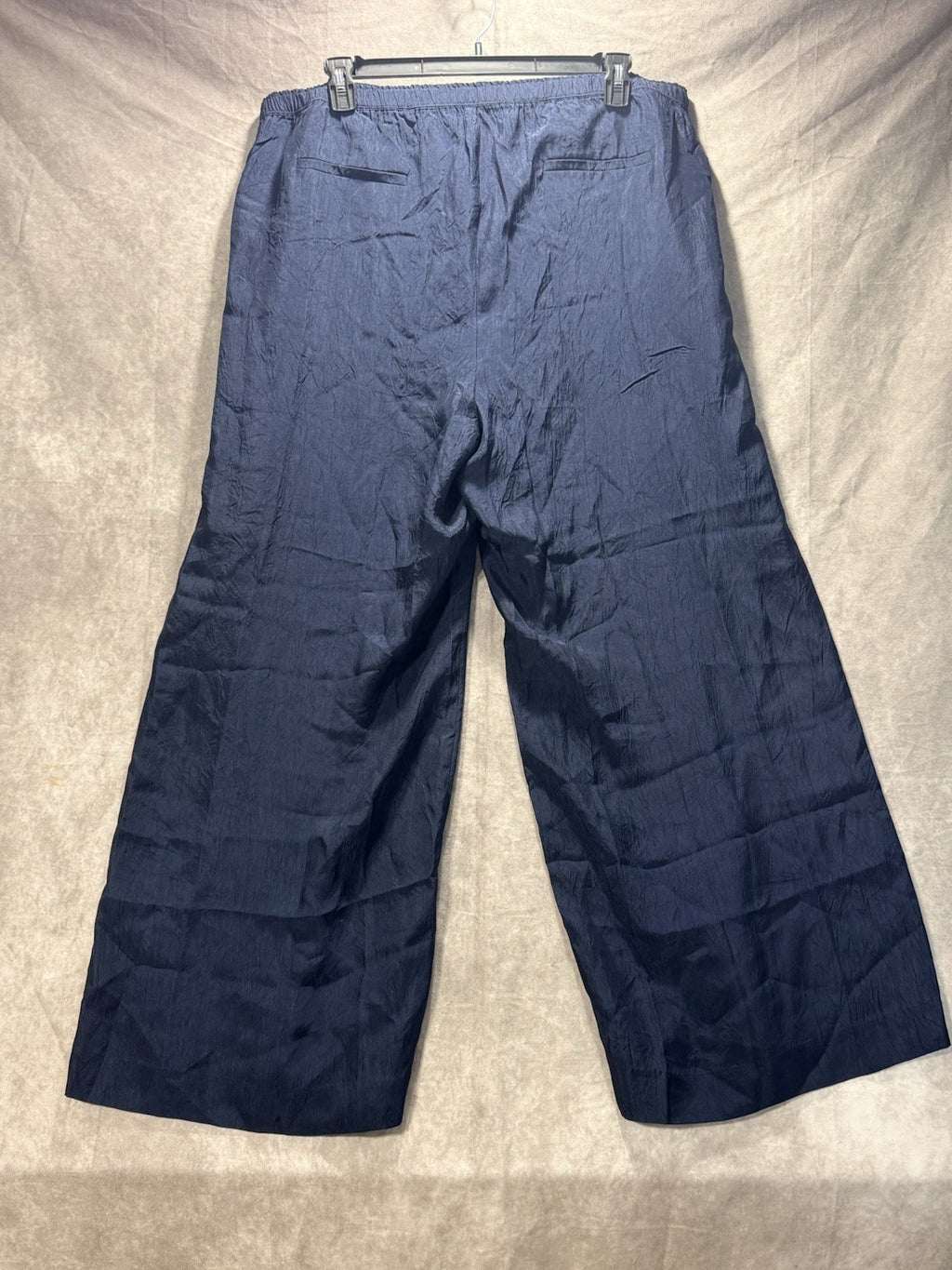 NWT J Crew Wide Leg Elastic Waist Navy Pants 