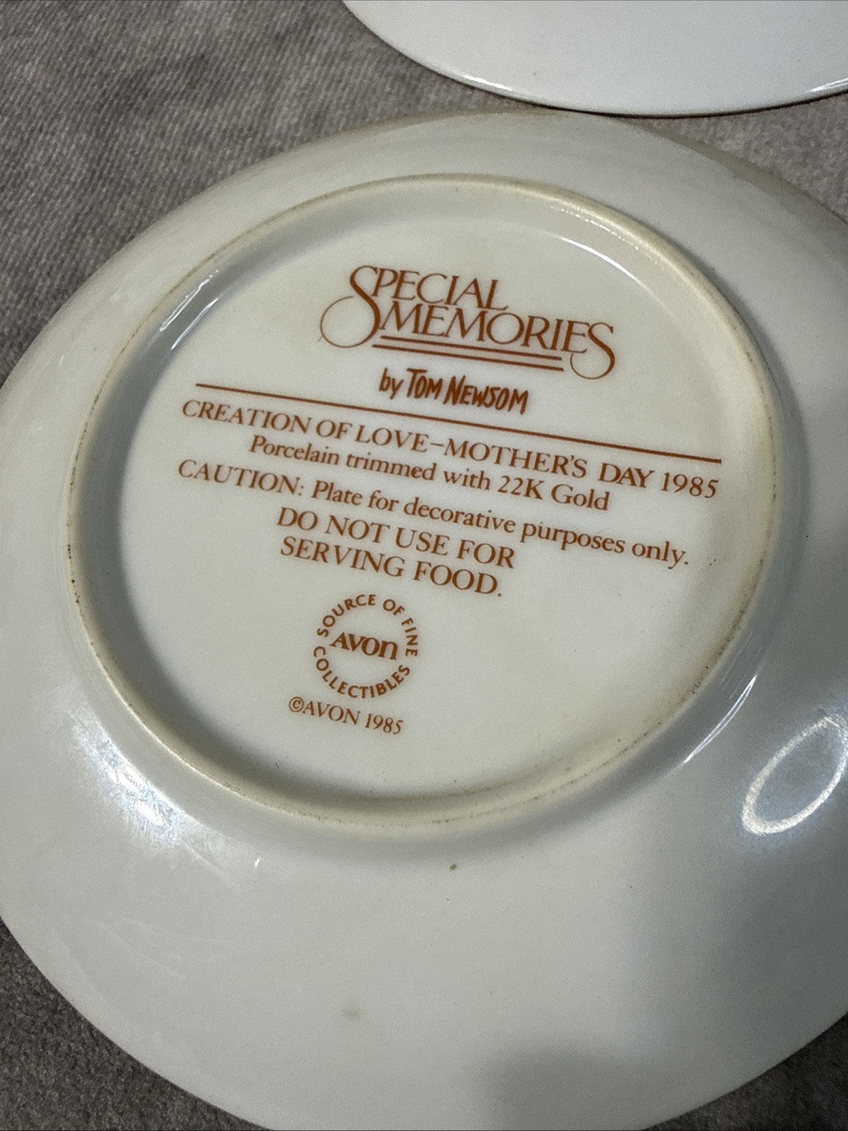 Vintage Set Of 7 Special Memories Plates Mothers Day  80s