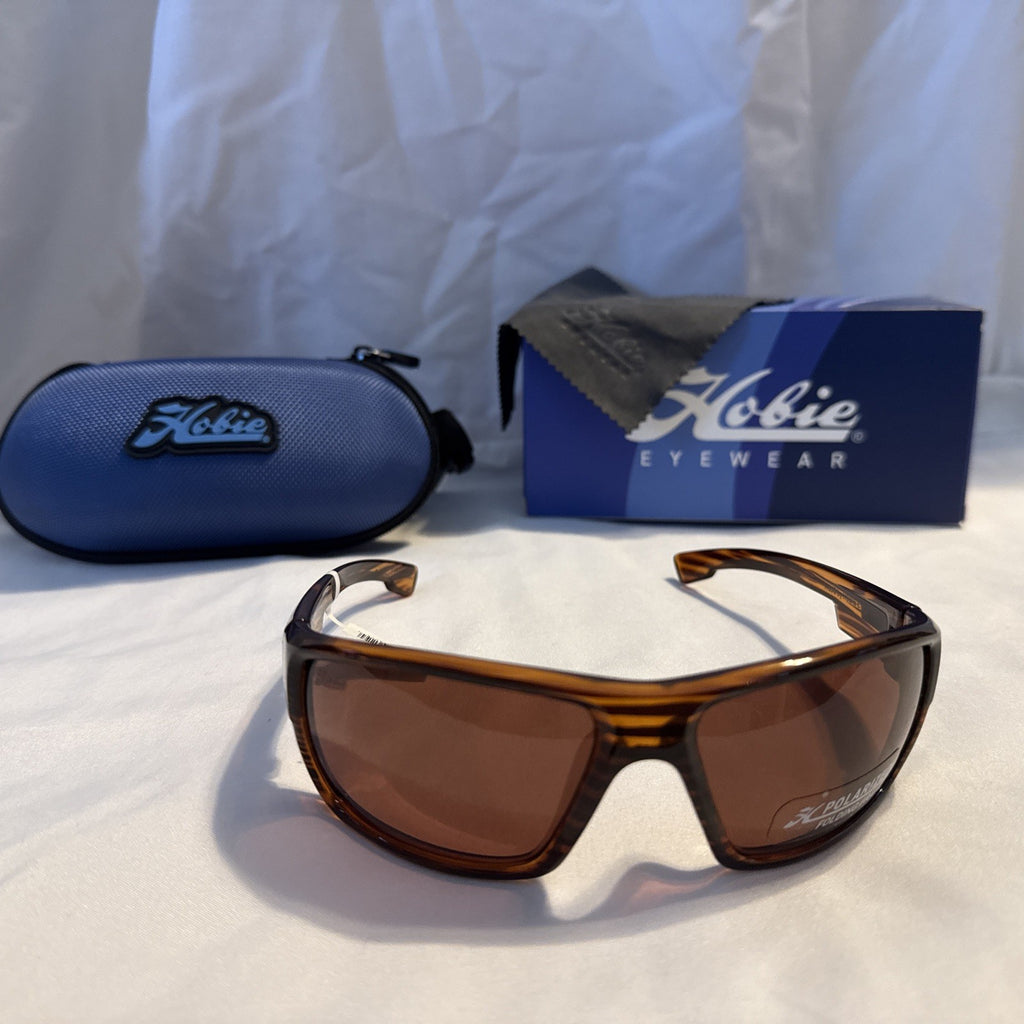 Hobie Mojo Float Shiny and Copper Wood Grain Polarized Sunglasses Brown