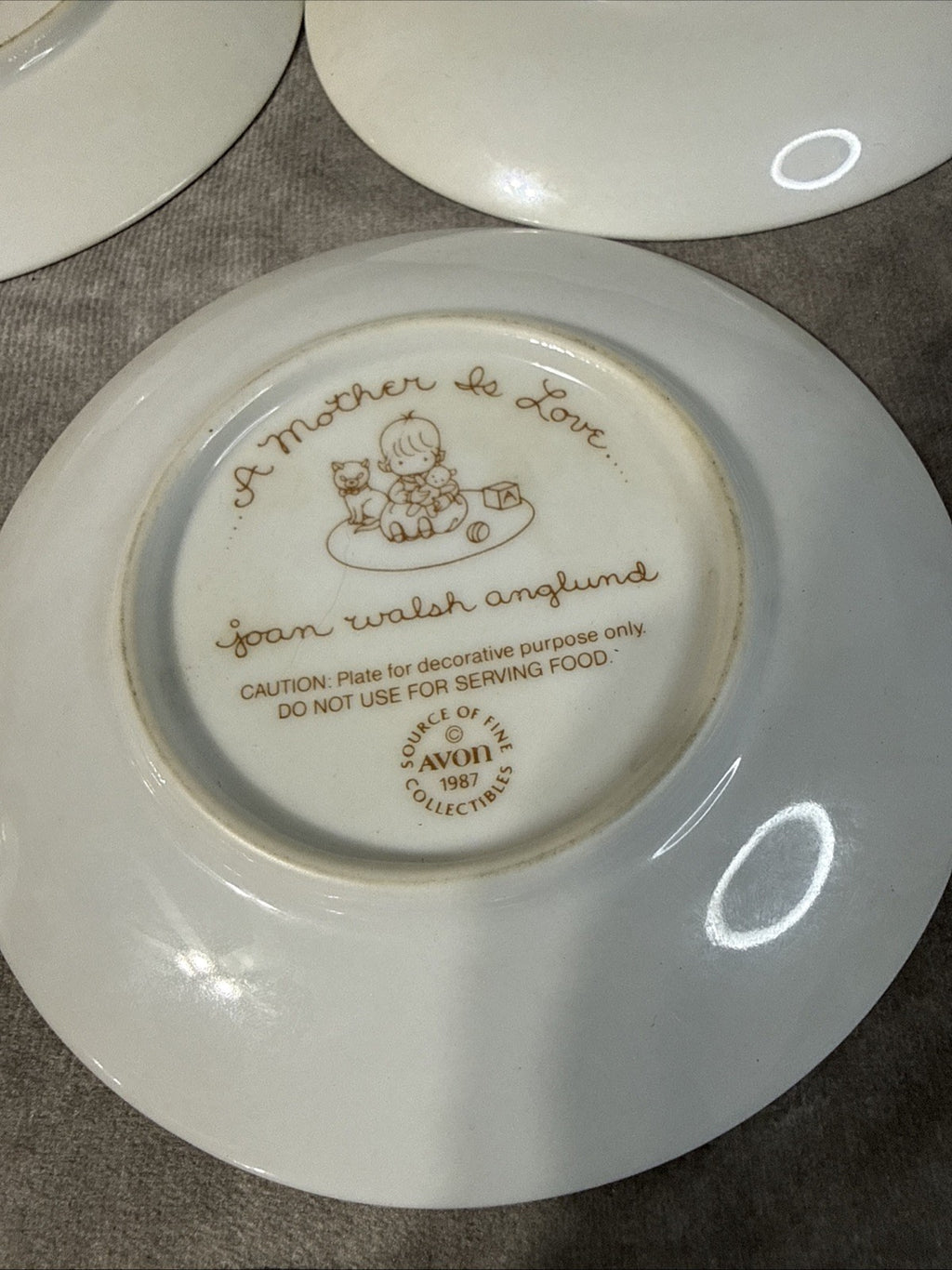 Vintage Set Of 7 Special Memories Plates Mothers Day  80s