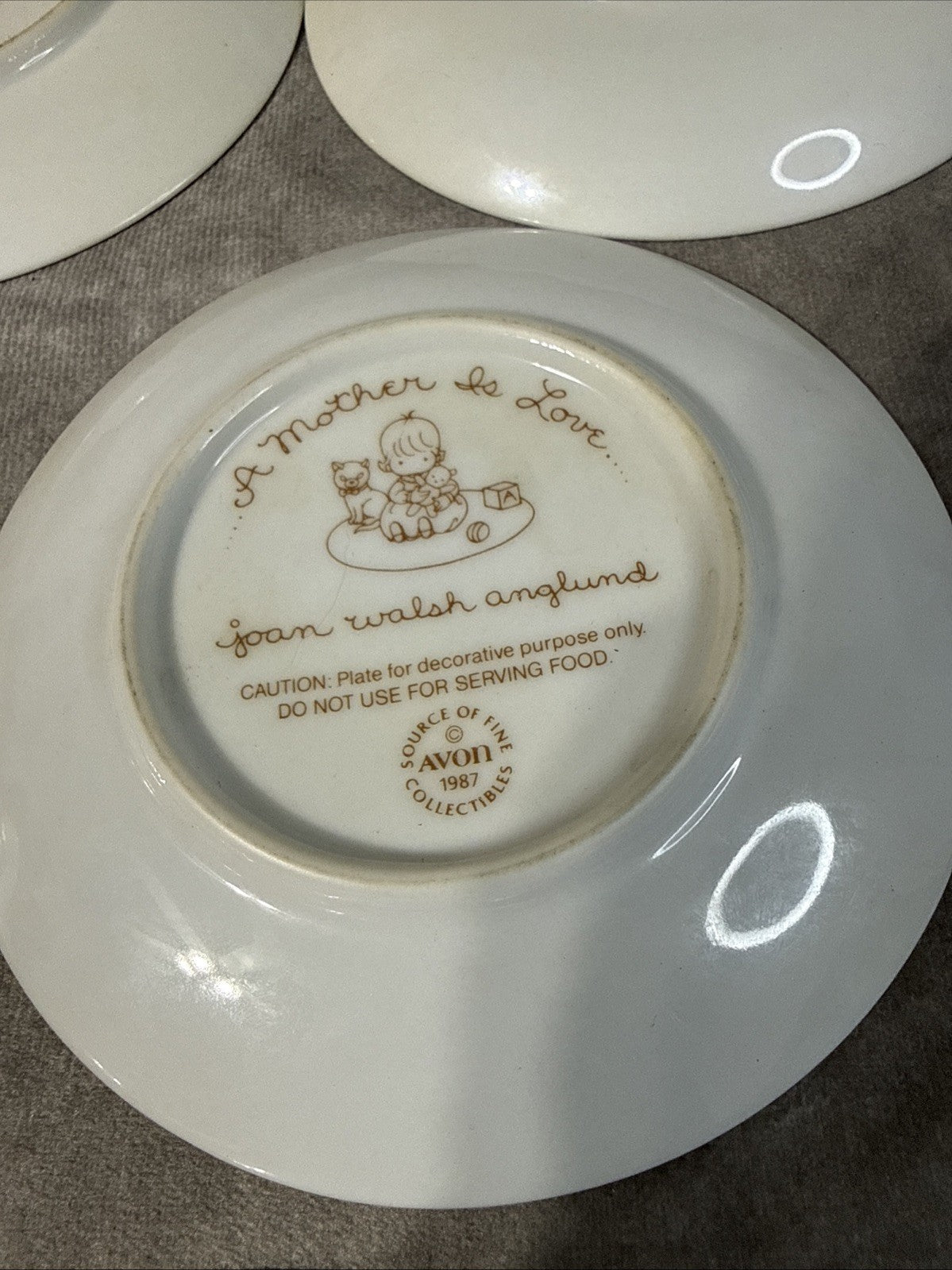 Vintage Set Of 7 Special Memories Plates Mothers Day  80s