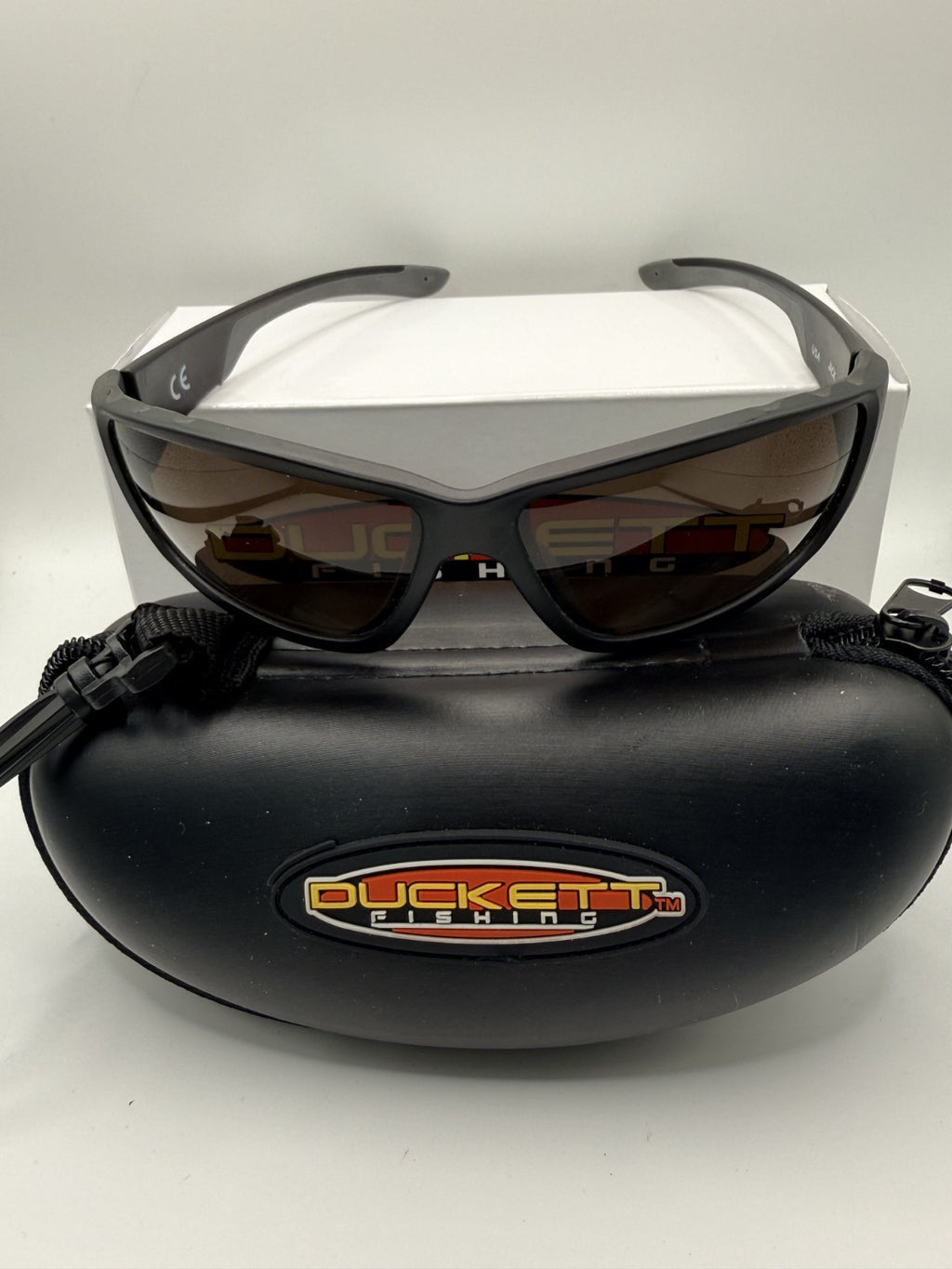 Duckett Fishing Jack-Black Frame Amber Polarized Lens Sunglasses NWT