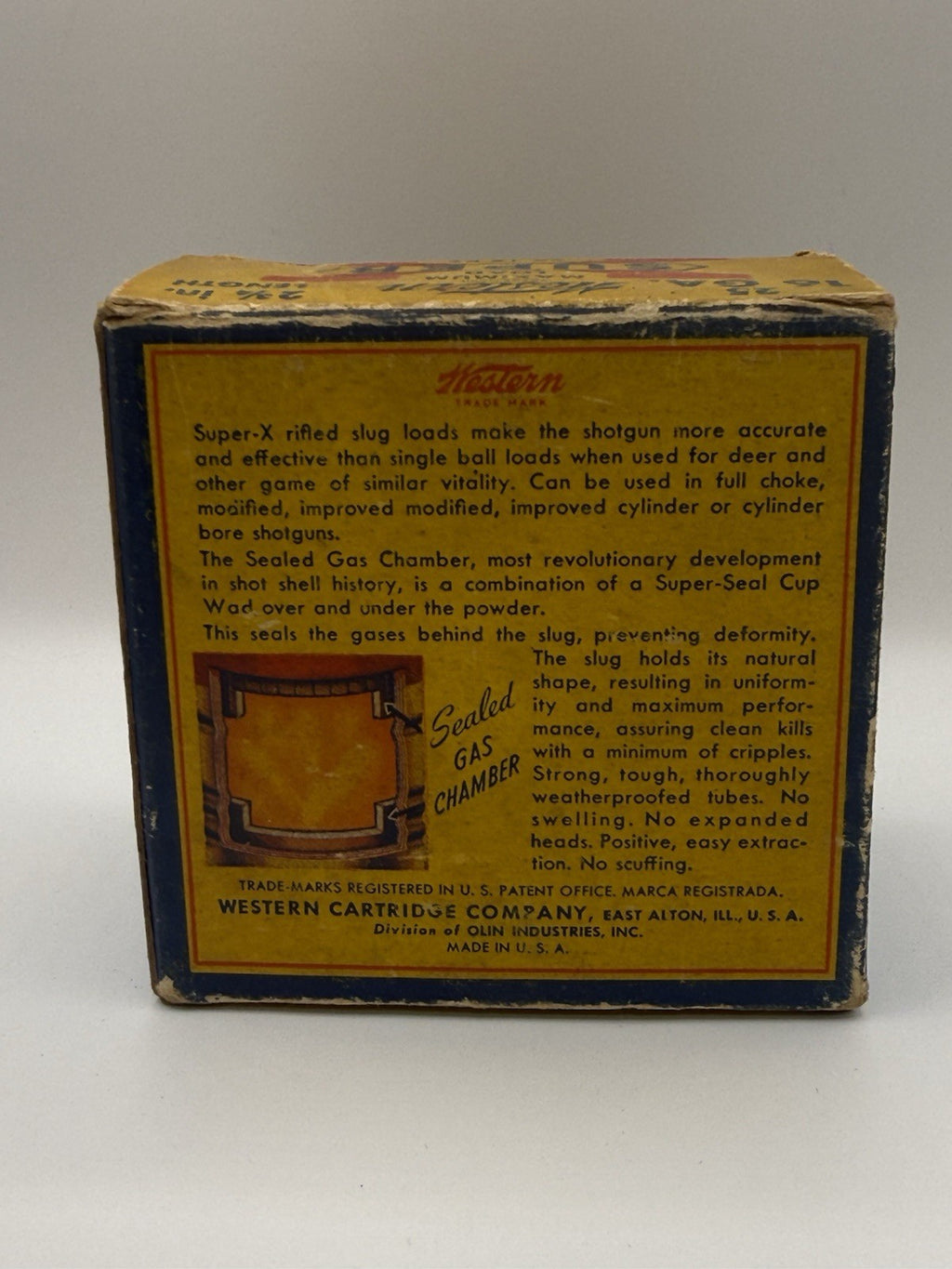 Western Super X Vintage 16 GA Rifle Slug Ammo Box