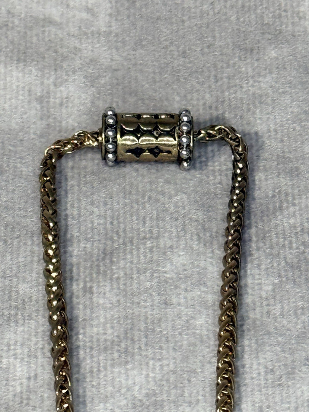 Vintage Gold Tone Resin Cameo Perfume Pendant Necklace, Rope Chain 20” 1970s
