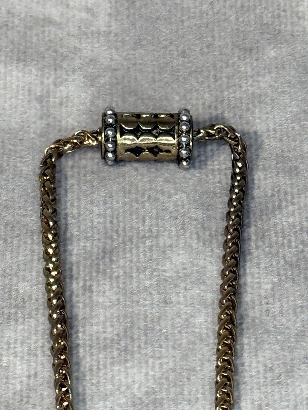 Vintage Gold Tone Resin Cameo Perfume Pendant Necklace, Rope Chain 20” 1970s