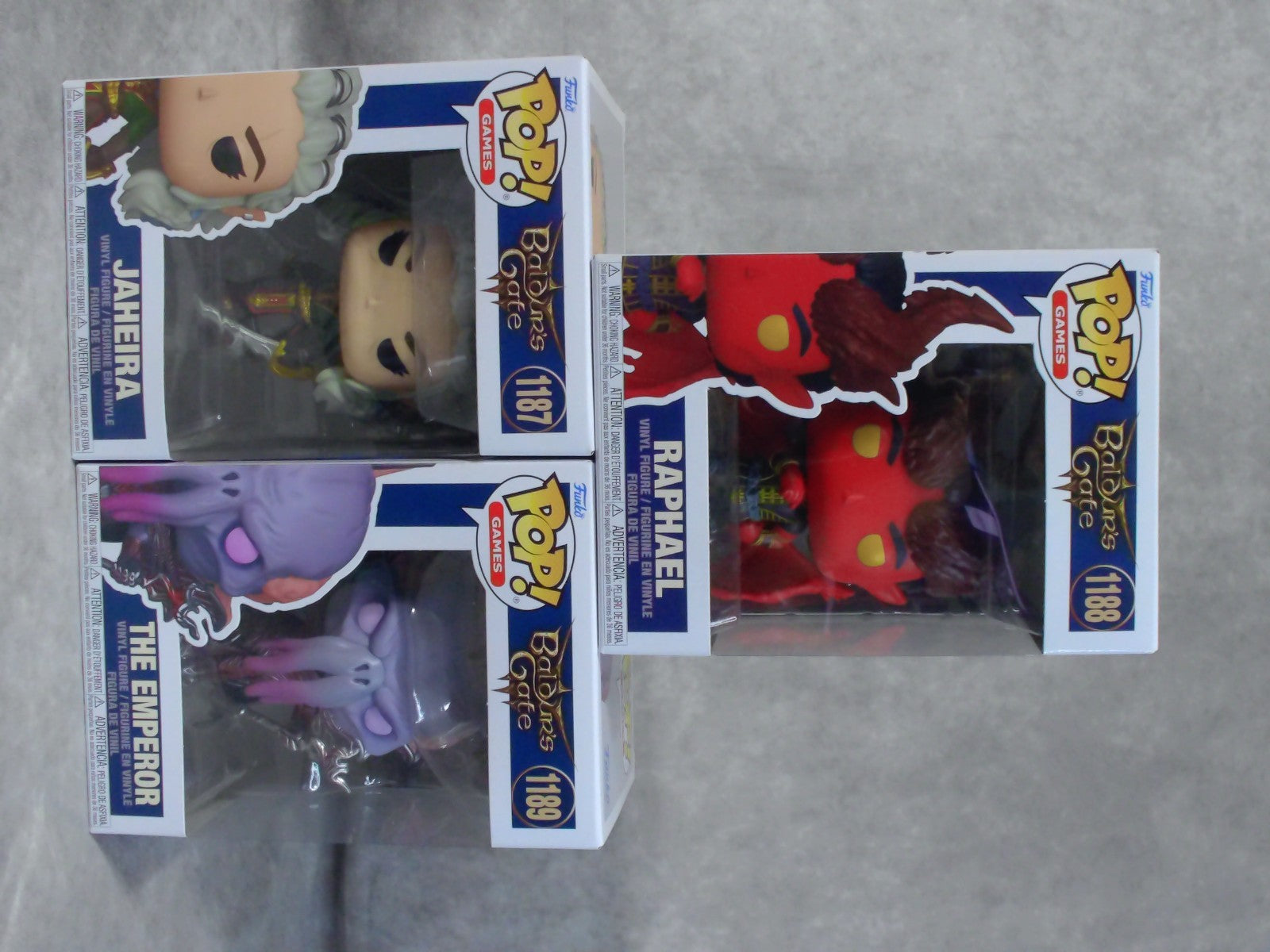Funko Pop! Set of 3 Baldur's Gate 3 Jaheira 1187 Raphael 1188 & The Emperor 1189