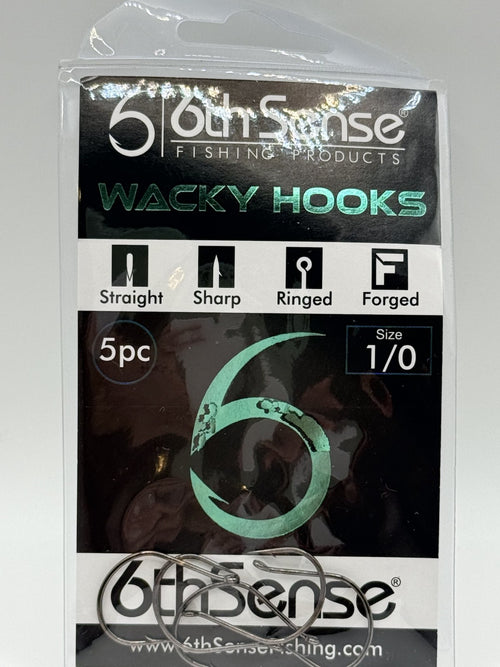 6th sense wacky rig hooks size 1/0 bass hook 5 per pack senkos worms