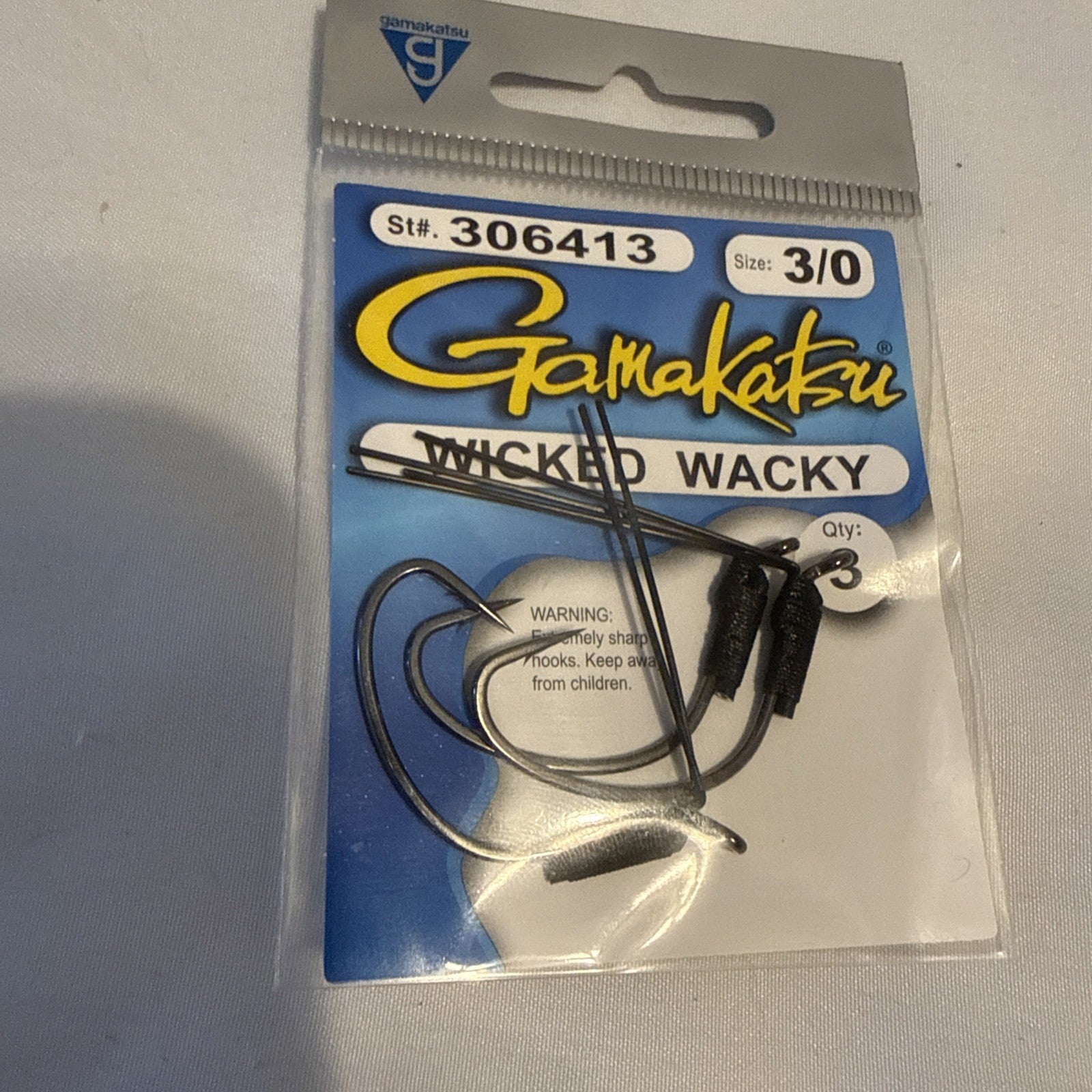 Gamakatsu 306413 Size 3/0 Wicked Wacky Hooks 3CT