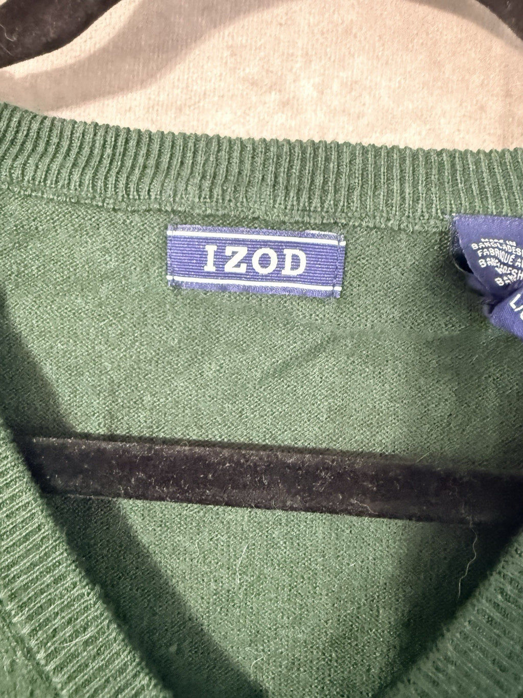 NWT IZOD Men's Sleeveless Fieldhouse Sweater Darkest Spruce Size Large