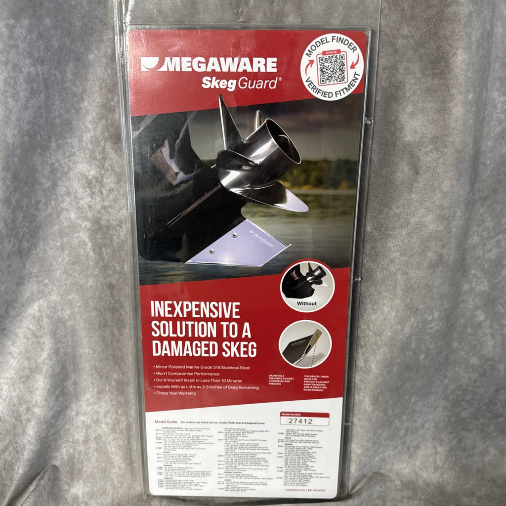 Megaware SkegGuard 27412 SS Replacement Skeg Merc 200hp 300hp V8 PRO XS TORQUE