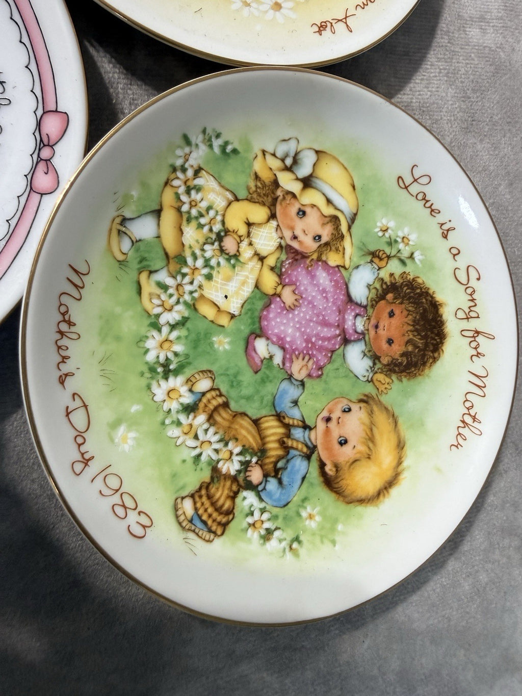 Vintage Set Of 7 Special Memories Plates Mothers Day  80s